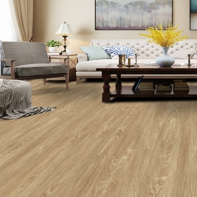 Durable PVC Flooring Plank in 5mm Thickness with Click System and Wood Grain Finish